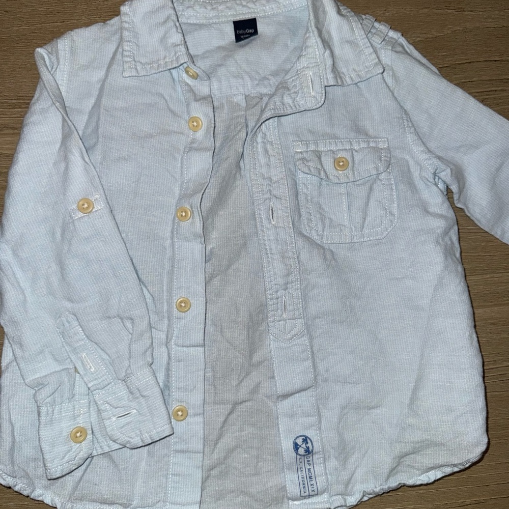 GAP Kids Light Blue Button-Up Shirt